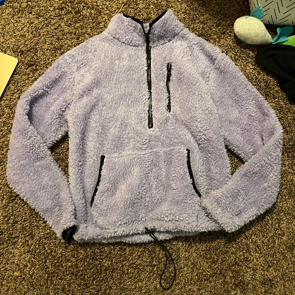 Purple fuzzy jacket